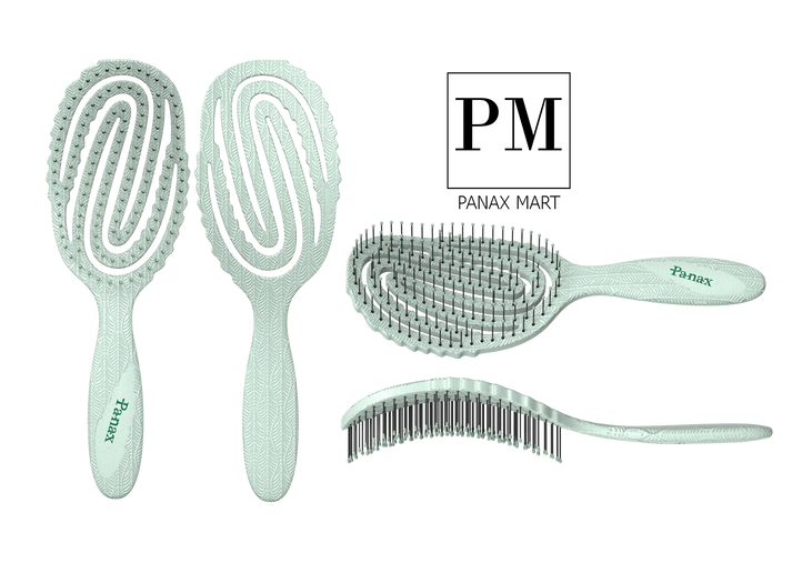 Расчеcка из биопластика масcажная "Panax" зеленая