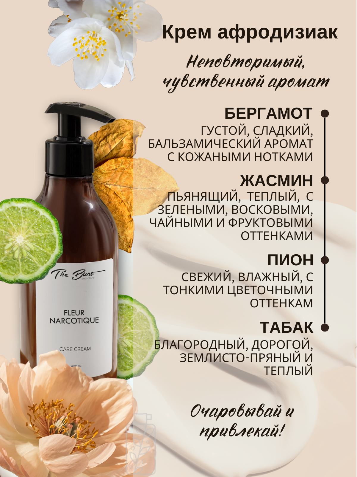 Парфюмированный крем для тела и рук "Fleur Narcotique", 400мл